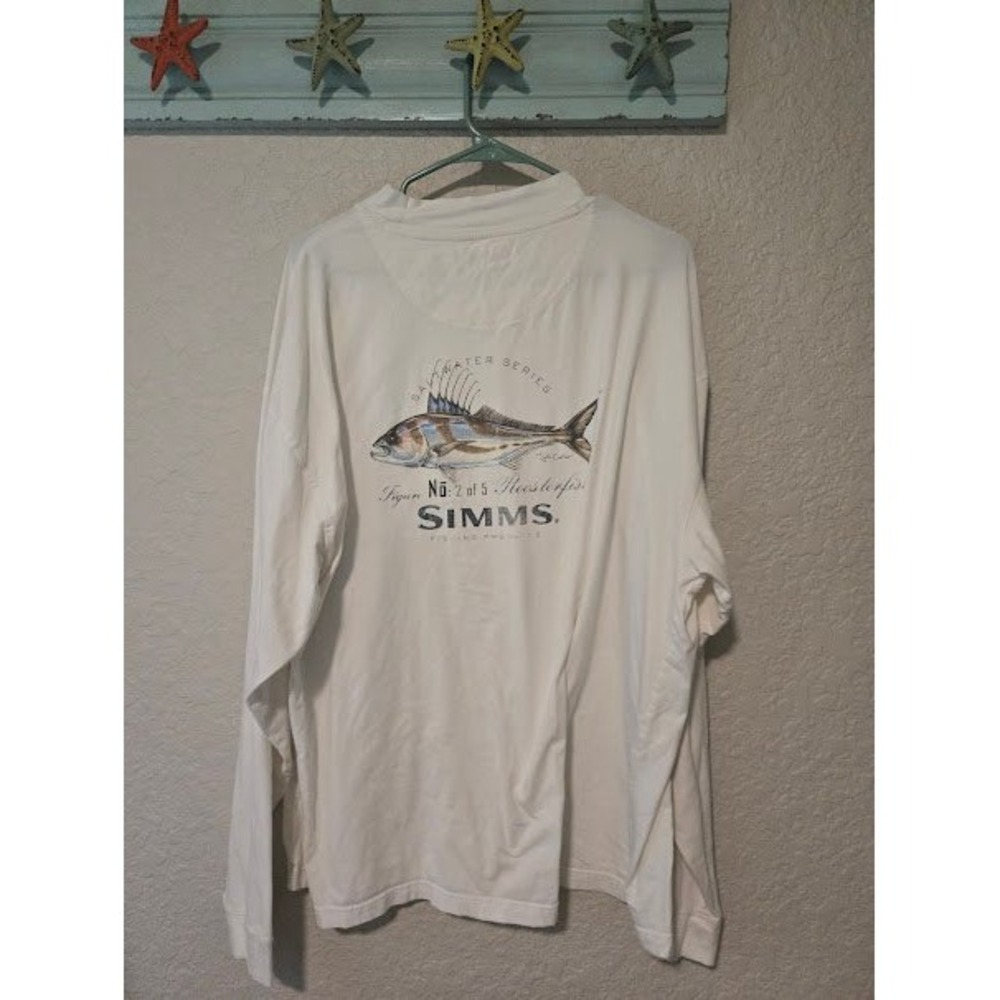Simms White Long Sleeve Tee